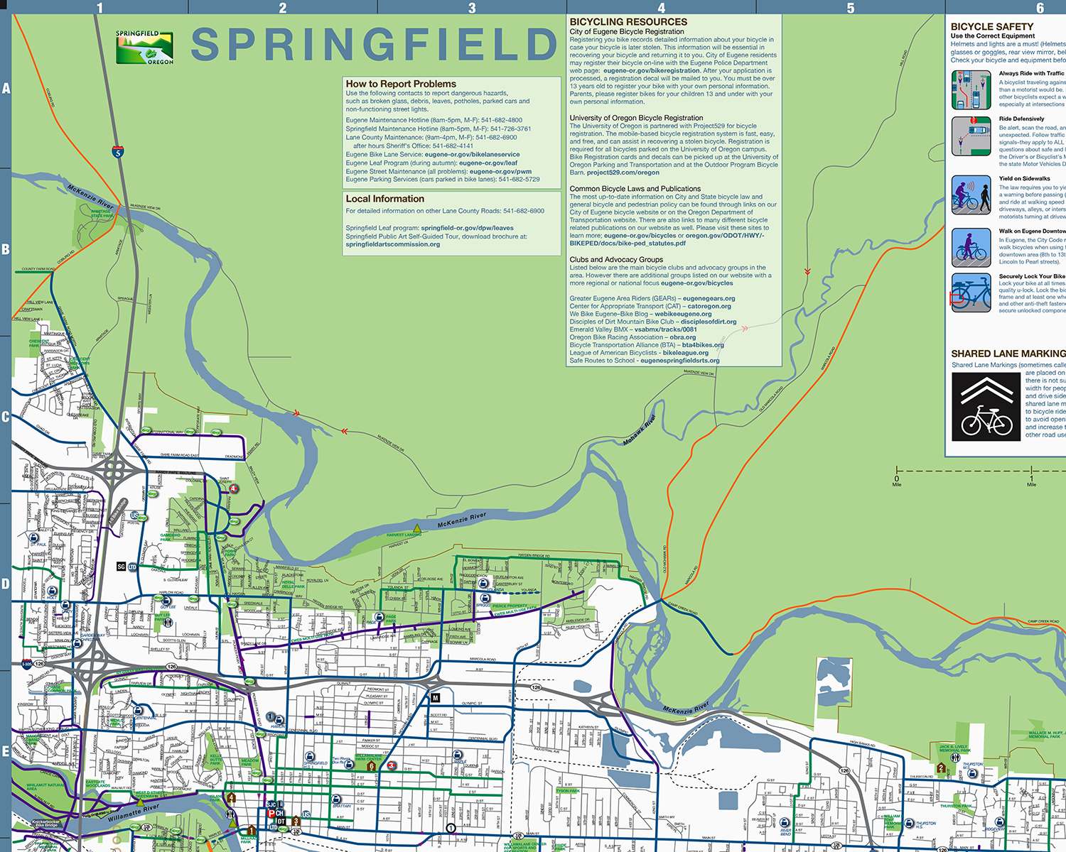 Springfield Bicycle Map