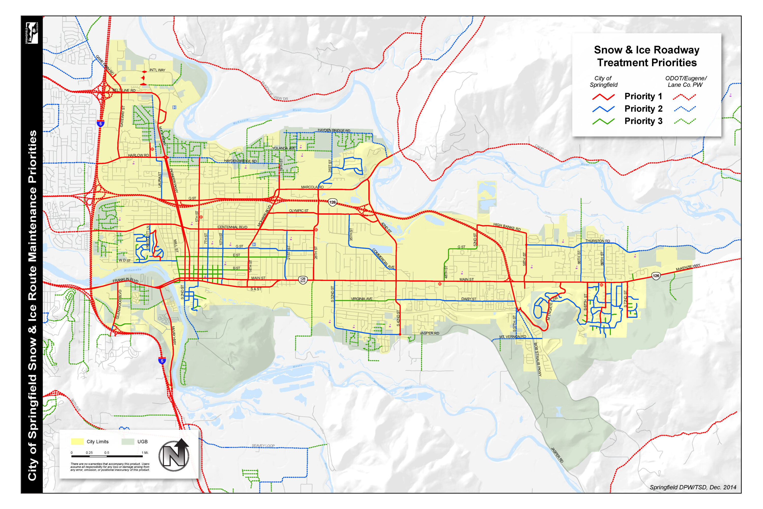 City Snow and Ice Roadway Treatment Priorities Map