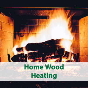 Fireplace with logs burning; click for Home Wood Burning information