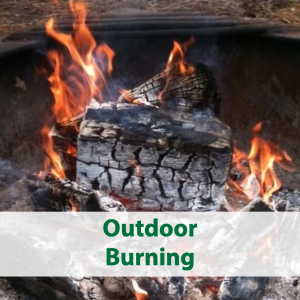 Outdoor fire pit; click for information on Outdoor Burning
