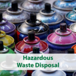 Cans of spray paint; click to learn more about disposing of hazardous chemicals