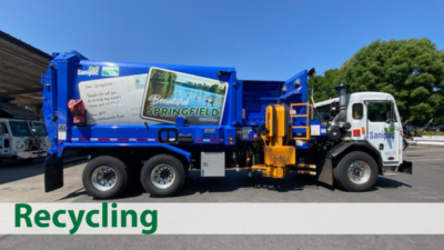 Recycling Truck; click to go to the recycling information section