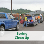 Cars unloading at Springfield's Spring Clean Up Event; click for additional information